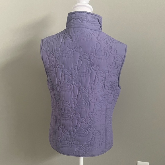 Tres Bien Purple Quilted Embroidered Vest Size Medium - Picture 2 of 7